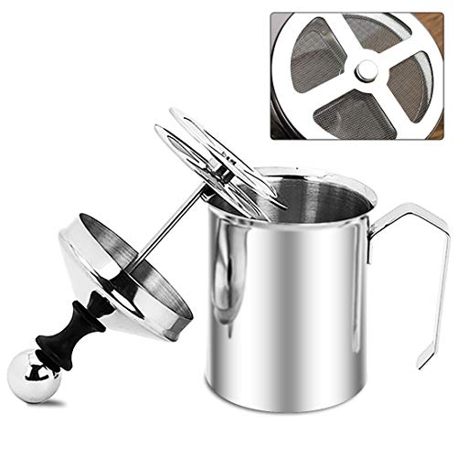 Montalatte Manuale HERCHR 800ml In Acciaio Inox - Schiumalatte Per Cappuccino E Caffè - Foto 7