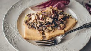 Polenta di ceci con ortaggi di stagione