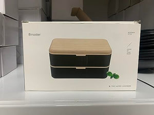 Lunchbox portapranzo Scatole bento box contenitore originale divisore bundle stile giapponese con cucchiaio e forchetta in acciaio inox (Nero)