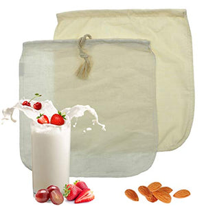2023 Nuovo sacchetto di latte di dado per noci a maglia fine premium da 2  pezzi per latte di mandorla / latte di soia - Filtro per infusione fredda  in nylon a