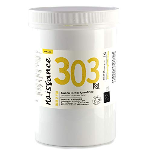 Naissance Burro di Cacao Biologico 500g - Puro, Naturale, Non raffinato, Certificato Biologico, Vegano - Ideale per Formulazioni Cosmetiche
