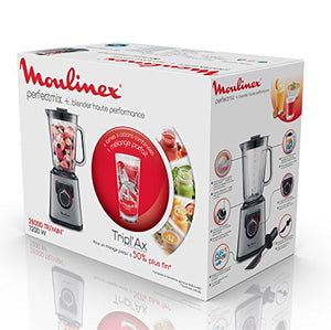 Moulinex Perfect Mix + Frullatore con Tecnologia Powelix, 3 programmi, Vaso in Vetro da 800 ml Termoresistente, 1200 W