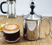 Montalatte manuale in acciaio inox, schiumatore a pompa per cappuccino, caffè latte e latte schiumato, brocca da 500 ml