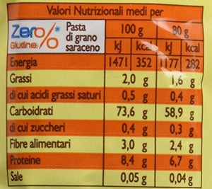 Zer% Glutine Fusilli di Grano Saraceno - 250 gr - [confezione da 4], Senza glutine