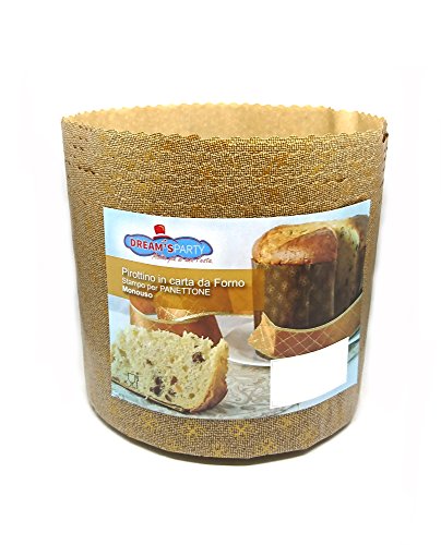Stampo PANETTONE 1kg Alto - 10 Pezzi - Pirottino monouso in Carta da Forno 1000gr - Ideale per Panettoni, Panettone Gastronomico, Dolci Natalizi, Pan brioche, Pan Dolce ECC. [DREAM'S Party]